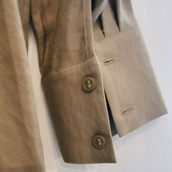 & Other Stories Buttoned Mini Wrap Shirt Dress Long Sleeve Tan 10 - Picture 8 of 10